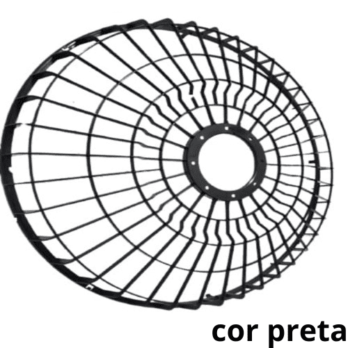 GRADE P/VENTILADOR 50CM LOREN SID ORBITAL 360º - PLÁSTICA PRETA+ABERTA - SERVE P/DIANTEIRA OU TRASEIRA - *VENDIDA P/UNIDADE - foto 1 de 2