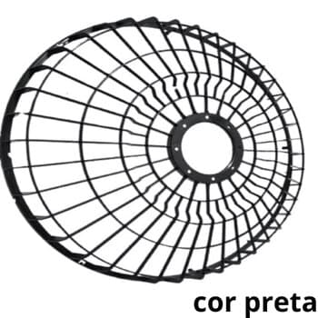 GRADE P/VENTILADOR 50CM LOREN SID ORBITAL 360º - PLÁSTICA PRETA+ABERTA - SERVE P/DIANTEIRA OU TRASEIRA - *VENDIDA P/UNIDADE