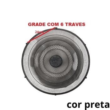 GRADE P/VENTILADOR 50CM VENTISOL - PL DIANTEIRA 6TRAVAS MACHO PRETA - P/NEW NOTOS TURBO ANTIGOS *VENDIDA P/UNIDADE