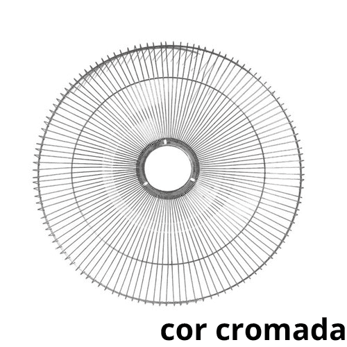 GRADE P/VENTILADOR 60CM VENTI-DELTA PREMIUM 120FIOS COLUNA MESA PAREDE - METAL CROMADA -*VENDIDA P/UNIDADE - SERVE P/DIANTEIRA OU TRASEIRA - ARGE MAX - foto 1 de 2