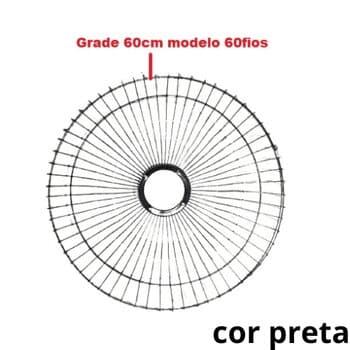 GRADE P/VENTILADOR LOREN SID COLUNA OU PAREDE 60CM - METAL COR PRETA 60FIOS - MODELO DIANTEIRA OU TRASEIRA - *SALDÃO* *VENDIDA P/UNIDADE