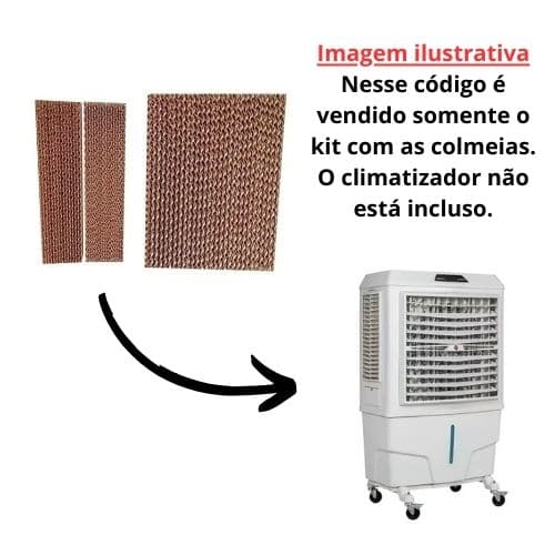 COLMEIA P/CLIMATIZADOR - E10,0X L63,0 X A/C069,5CM 1-TRAS + 2 LAT 05,0X L24,0 X A/C55,0CM - KIT MWM M9000/ MODELO XZ13-080 SIBOLY - PAINEL EVAPORAT - foto 1 de 2