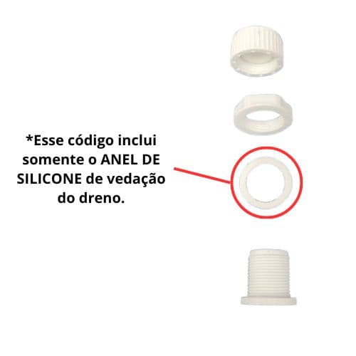 ANEL DE SILICONE VEDAÇÃO DA ROSCA DO DRENO CLIMATIZADOR VENTISOL CLIN35LT CLIN60LT CLIN80LT CLI45LT CLI70LT CLI100LT - foto 1 de 4