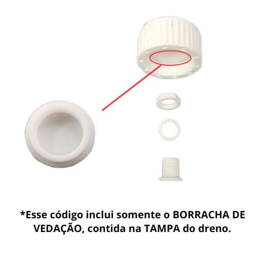 BORRACHA DE VEDACAO DA TAMPA DO DRENO 23MM CLIMATIZADOR VENTISOL CLI45LT CLI70LT CLI100LT CLIN35LT CLIN60LT CLIN80LT - CLI35/55LT - foto 1 de 3
