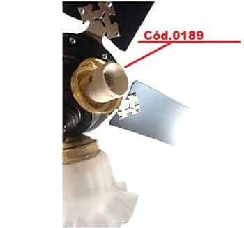 SOQUETE PLASTICO P/VENTILADOR DE TETO - C/ROSCA+PORCA PLASTICA + PORCA METAL P/NIPLE P/GLOBO PERA/TULIPA ZETA/VIENA