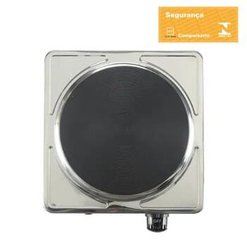 FOGÃO ELÉTRICO COOKTOP PORTÁTIL INOX 110V1500W 1-BOCA ANTI-ADERENTE - AGRATTO