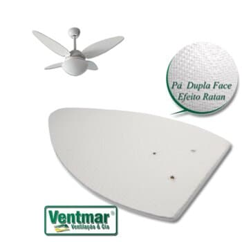 PÁ HÉLICE P/VENTILADOR DE TETO RATAN 3-FUROS MDF FOLHA PALMAE BRANCA -*VENDID P/UNIDADE- C/FURAÇÃO VOLARE CLASS PALMAE VENTI-DELTA MAGNES