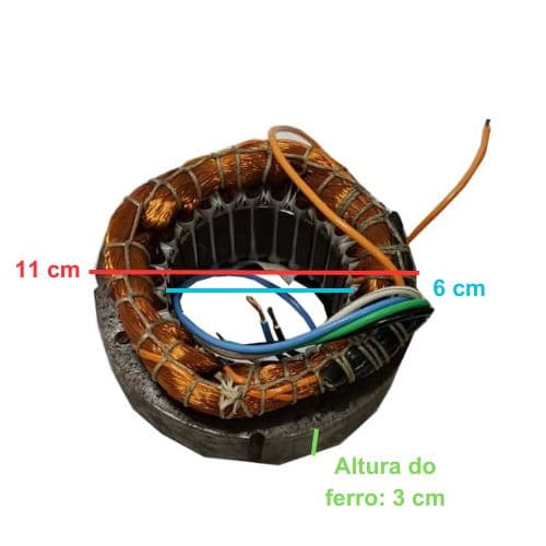 ESTATOR BOBINADO MOTOR VENTILADOR VENTI-DELTA OSCILANTE 50/60CM BIV200W10,0UF PAR/COL/MESA ANTIGO - *USAR C/CAP.10,0UF