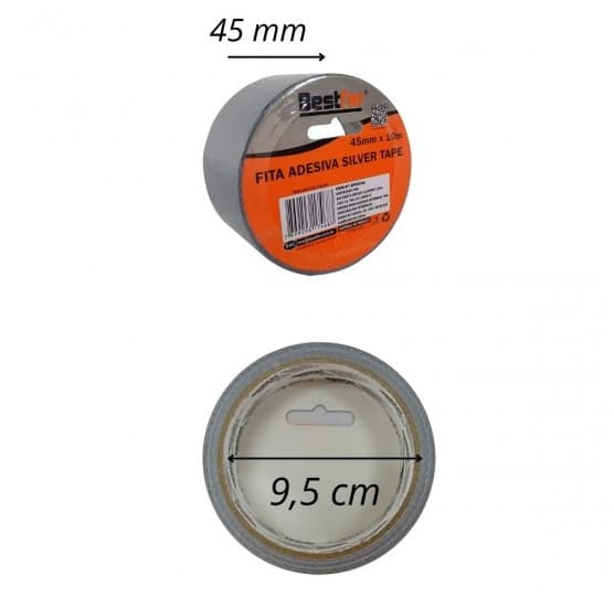 FITA ADESIVA SILVER TAPE 10-METROS 48MMX10MT PRATA MULTIUSO - NORTON - foto 1 de 2