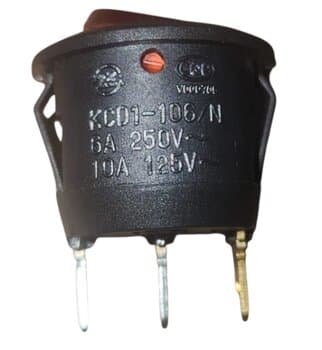 TECLA ASSADOR ELÉTRICO ARKE BOTÃO PRETO 3-FIOS CAPA VERMELHA C/LUZ LED VERMELHA - BIV 110V/10A 250V/06A - KCD1-106/N - LIGA/DESLIGA RESISTÊNCIA DA ARK