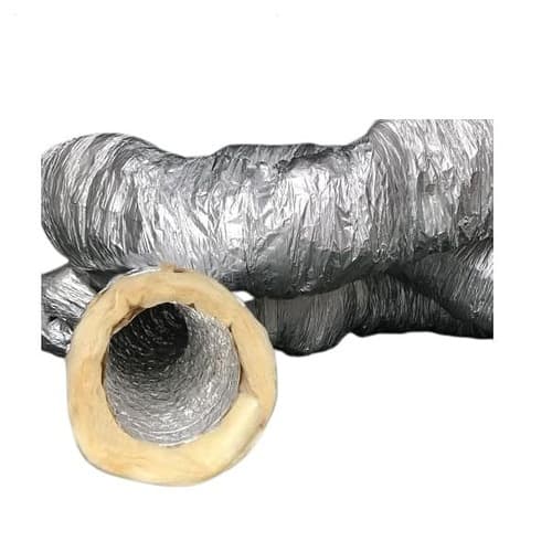 DUTO FLEXIVEL TUBO DE ALUMINIO 25CM P/EXAUSTORES 250MM -PACOTE C/06MT- ISODEC 10POL"263MM C/ISOLAMENTO TÉRMICO RT 0.6 MAX.60C° TEMP MAX TRAB 140C° - foto 1 de 3