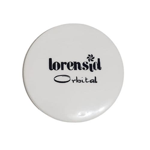 EMBLEMA DA GRADE DO VENTILADOR LOREN SID ORBITAL ATUAL 30/40CM - COR BRANCA - DIÂMETRO EXTERNO 09CM - foto 1 de 2