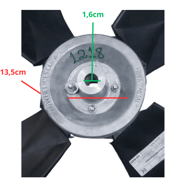 HELICE P/CLIMATIZADOR AG EBONE FOG-V FOG5 4PAS FIBRA CENTRO-135MM F16,0MM G/AH GIRO ANTI HORARIO - FIBRAMETAL-H/560//AF6-3/35/PAG/3BRD/5/8"/3/16"X3/1 - foto 1 de 2