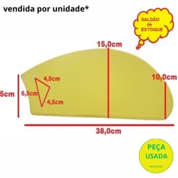 PÁ HÉLICE P/VENTILADOR DE TETO LOREN SID LUMI M1 M2 - MDF TUBA AMARELA - *VENDIDA P/UNIDADE - P/GARRA MAIOR C/3 FUROS - *SALDÃO* - P/CICLONE, VENTI-DE