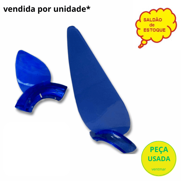 PÁ HÉLICE P/VENTILADOR DE TETO ALISEU NORMAL TRADICIONAL - PLÁSTICA AZUL TRANSLÚCIDA - C/ANEL -*VENDIDA P/UNIDADE* SALDÃO* - foto 1 de 2