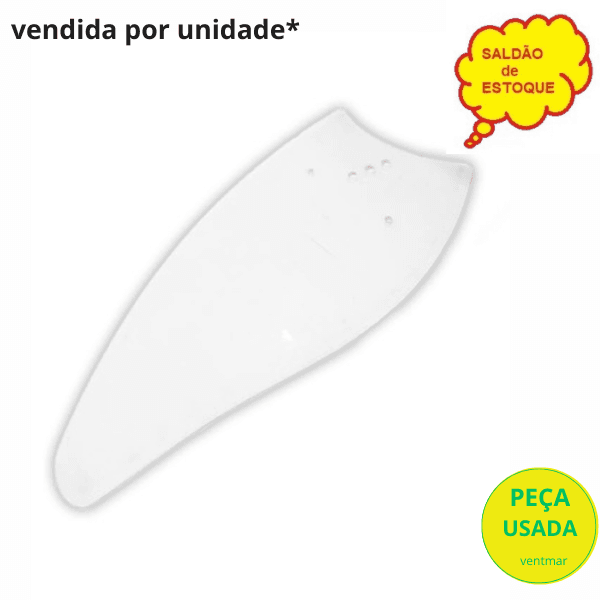 PÁ HÉLICE P/VENTILADOR DE TETO LOREN SID M1/M2 - FOLHA ACRÍLICA P051I/TR C/3-FUROS - *VENDIDA P/UNIDADE - *SALDÃO C/PEQUENOS ARRANHADOS - foto 1 de 2