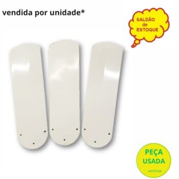 PÁ HÉLICE VENTILADOR DE TETO CICLONE - METAL ALUMÍNIO BRANCAS - SEMI-NOVAS*- ORIGINAL P/MODELOS APOLO MERIDIONAL EQUATORIAL - KIT C/3 PÁS - *SALDÃO*