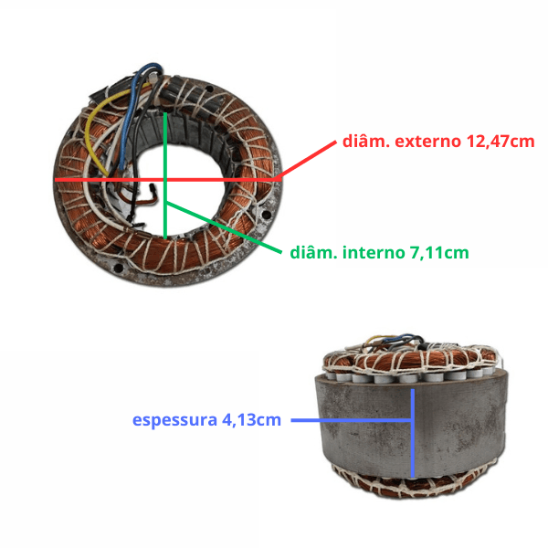 ESTATOR BOBINADO MOTOR ESPREMEDOR DE FRUTAS LOREN SID EXTRASUK HIPER BIVOLTS 250WATTS - ESTATOR PARA EXTRATOR DE SUCO EXTRASUK HIPER - foto 1 de 3
