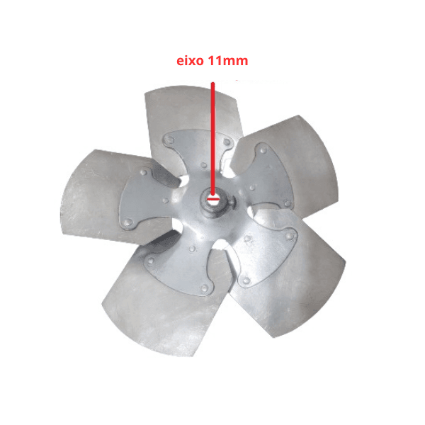 HELICE P/EXAUSTOR DE 30CM ARGE A300 5-PÁS ALUMÍNIO ENCAIXE E-11,0MM C/CUBO E PARAFUSO TRAVA LATERAL - foto 1 de 2