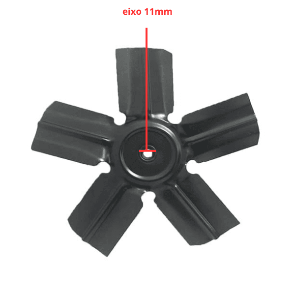 HELICE P/EXAUSTOR DE 30CM ARGE A300 5-PÁS METAL PRETAS ENCAIXE E-11,0MM FIXAR C/PARAFUSO TRAVA LATERAL N/CUBO CENTRAL - foto 1 de 1