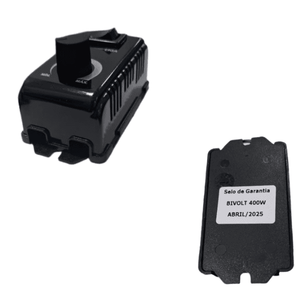 CHAVE P/VENTILADOR DE PAREDE 1-TECLA LIGA/DESLIGA + DIMER ROTATIVO BIV0400W S/OFF C/CAIXA SOBREPOR BOX PRETA - RIMA - foto 1 de 2