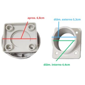DRENO DO RESERVATORIO CLIMATIZADOR BEM ESTAR BE9000 / MWM M9000 - KIT PORCA TAMPÃO C/ROSCA SUPORTE