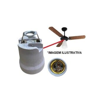 SOQUETE PORCELANA P/VENTILADOR DE TETO VENTISOL WIND LIGHT - C/SUPORTE DE METAL J519I P/FIXAÇÃO - *VENDIDO P/UNIDADE