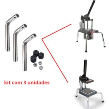 SUPORTE BASE PÉS 03UN-KIT P/AMASSADOR DE BATATAS / CORTADOR DE LEGUMES VITALEX - C/3-PÉS+PONTEIRAS+PORCAS - TAMANHO MÉDIO