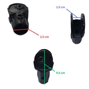 Suporte Garfo do Motor p/Ventilador Ventisol Coluna 30cm 40cm 50cm 60cm MX cor Preta - Mecanismo 1423 VCO PR MX *