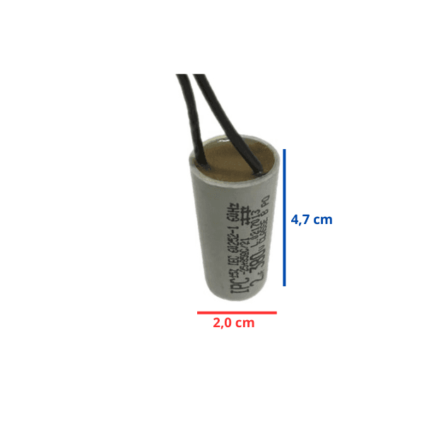 CAPACITOR DE 002,0UF 2FIOS RD 250/380/400VAC - P/VENTILADOR DE TETO + SERVE P/VÁRIAS APLICAÇÕES - p/Exaustor TRON 300mm biv - foto 1 de 2