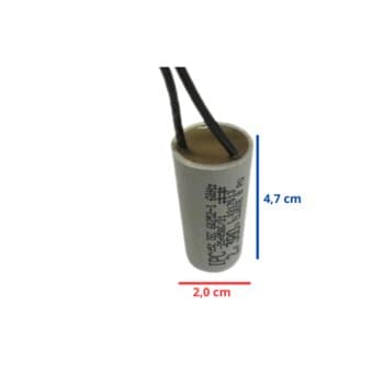 CAPACITOR DE 002,0UF 2FIOS RD 250/380/400VAC - P/VENTILADOR DE TETO + SERVE P/VÁRIAS APLICAÇÕES - p/Exaustor TRON 300mm biv