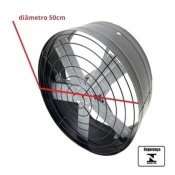 EXAUSTOR DE 50CM VENT AIR BIV215W BAIXA ROTAÇÃO-1650RPM ALTA VAZÃO-06600M3/H - SERVIÇO PESADO P/CHURRASQUEIRA COIFA CABINE DE PINTURA - 1/2CV MONOFÁSI