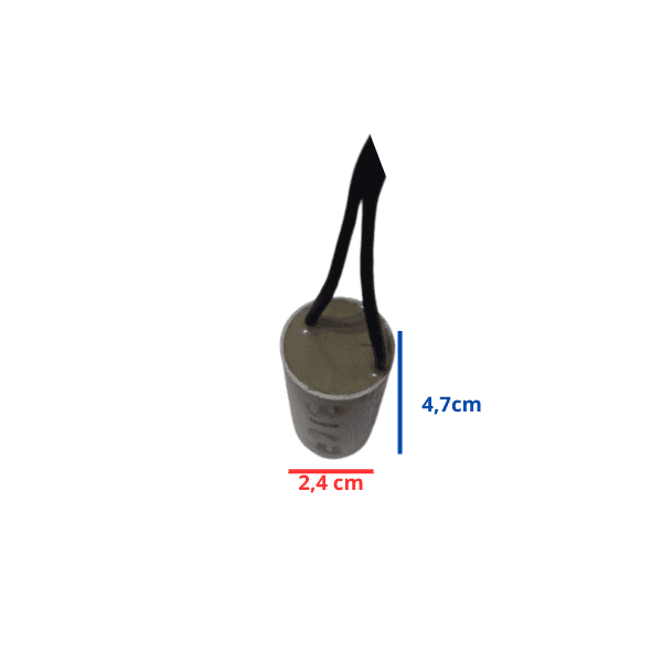 CAPACITOR 002,3UF 2FIOS RD 330VAC - CAP002,3 - CAPACITOR DE PARTIDA VENTILADOR DE TETO - foto 1 de 2