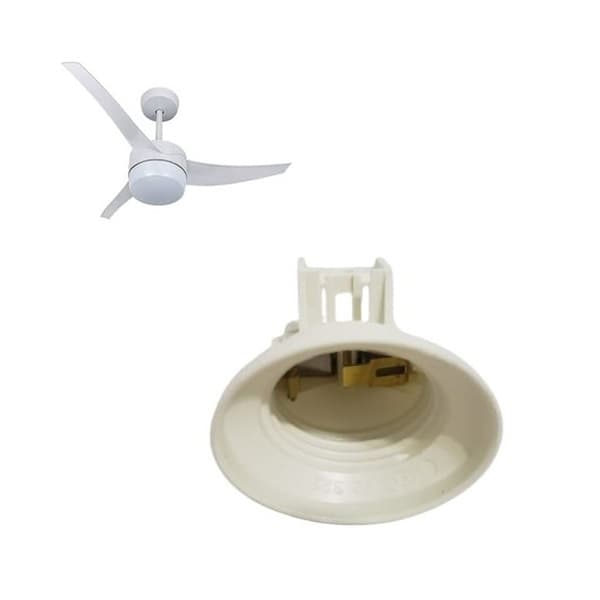 SOQUETE PLÁSTICO P/LUMINÁRIA VENTILADOR DE TETO VENTI-DELTA P/GLOBO LUNIK EFYX / ARNO ULTIMATE / ARNO VX5010 - *VENDIDO P/UNIDADE - foto 1 de 3