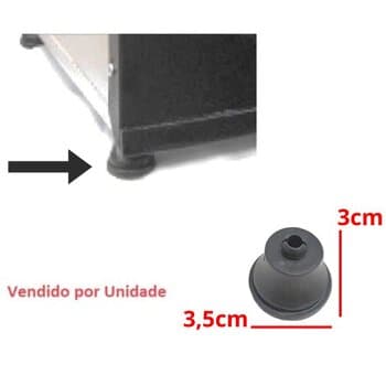 Pé BASE BATOQUE APOIO DE BORRACHA DO ASSADOR ARKE AGR VITTA - * VENDIDA P/UNIDADE - BATOQUE PLáSTICO DA CHURRASQUEIRA GIRATóRIA ARKE 3584