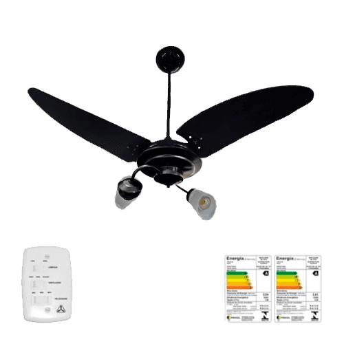 VENTILADOR DE TETO VENTI-DELTA ATHENAS2 110V10,0UF PRETO 3PÁS IRIS TABACO LUMINÁRIA P/2LUZ C/2TULIPAS PL PATA LISA CHAVE 3VELOCIDADES - foto 1 de 3