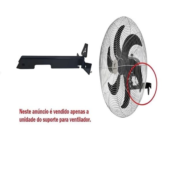 SUPORTE DE PAREDE P/VENTILADORES VENTISILVA 65CM - METAL COR PRETA SEM CANOPLA PLÁSTICA - MODELO ATUAL 2022 - foto 1 de 2