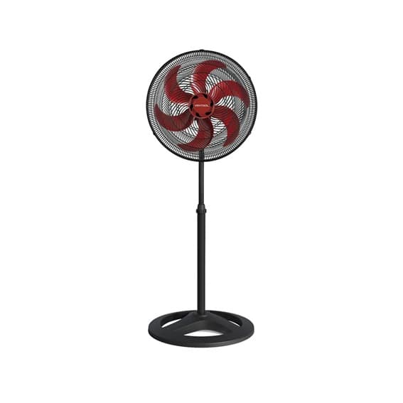 VENTILADOR DE COLUNA 050CM VENTISOL TURBO 6PAS PREMIUM 220V02UF 135W PRETO/HELICE VERMELHA - GRADES PLASTICAS - VENTILADOR TURBO 6P OSCILANTE PREMIUM