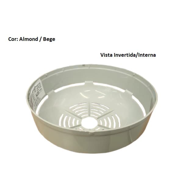 CARENAGEM CAPA SUPERIOR DO MOTOR DO VENTILADOR LATINA COR BEGE - CARENAGEM VTL PLÁSTICA BRANCA COM ALETAS - foto 1 de 4