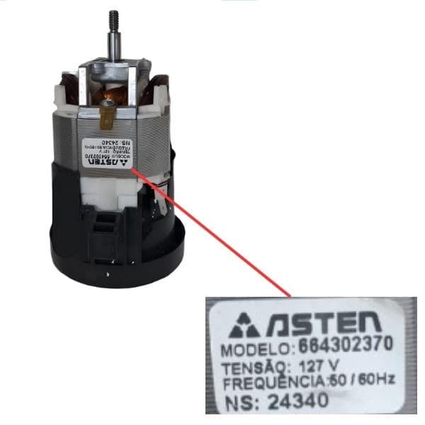 MOTOR LIQUIDIFICADOR JL-COLOMBO AR-ALTA ROTAÇÃO 02,0LT LI-02 110V 0800W/0360W 01800RPM 50/60HZ - ASTEN MOD.664302370 NS:24340 - foto 1 de 3