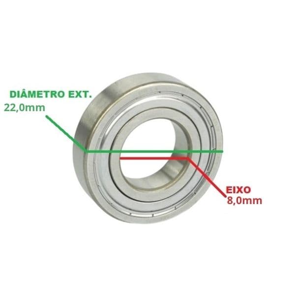 ROLAMENTO 0608ZZ 1A ZZ ENCAIXE EIXO 08,0MM - 1º LINHA NSK - *VENDIDO P/UNIDADE - foto 1 de 1