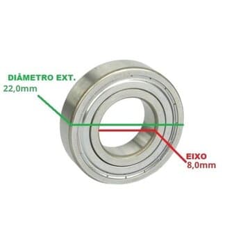 ROLAMENTO 0608ZZ 1A ZZ ENCAIXE EIXO 08,0MM - 1º LINHA NSK - *VENDIDO P/UNIDADE