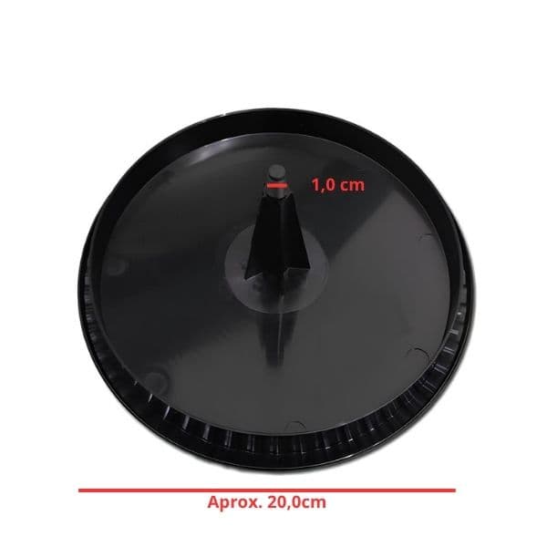 PLAFON DE ACABAMENTO P/VENTILADOR DE TETO SEM LUZ - LUMINÁRIA CEGA P/ÁREA GOURMET - PLAFON CEGO TAMPA DO MOTOR LATINA VT2 VT300 PRETA - foto 1 de 2