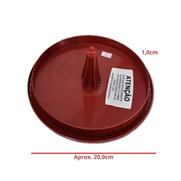 PLAFON DE ACABAMENTO P/VENTILADOR DE TETO SEM LUZ - LUMINÁRIA CEGA P/ÁREA GOURMET - PLAFON CEGO TAMPA DO MOTOR LATINA VT2 VT300 VERMELHA MARSALA - foto 1 de 2
