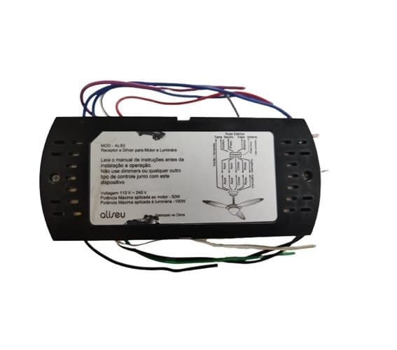 MODULO RECEPTOR DO CONTROLE REMOTO VENTILADOR ALISEU TERRAL MOD-AL60 110-240V P.MAX.MT-50W P.MAX.LUM-100W - * RECEPTOR AUTO-VOLTS P/CONTROLE AL60 MOTO - foto 1 de 3