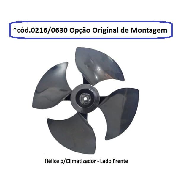 Hélice P/Climatizador Ventisol 4Pás CLI45LT CLI70LT CLI100LT-PRO/PRO2 G/H F12,0MM PRD C/TT - ULTRA45 MWM M4500 AMVOX ACL6022 CLIMAT CLM-40RT - Origina