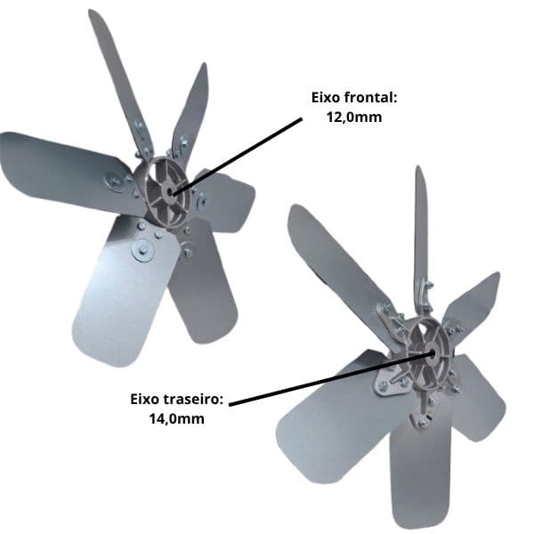 HELICE P/EXAUSTOR DE 50CM QUALITAS EQ500 6PAS ACO GALVANIZADO C/CUBO/CENTRAL ALUMÍNIO - ENCAIXE TRAS.F14,0MM TRAVA FRONTAL F12,0MM SEM CHAVETA - foto 1 de 2