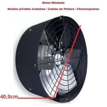 EXAUSTOR DE 40CM VENT AIR BLINDADO BIV362W BAIXA ROTAÇÃO-1650RPM ALTA VAZãO-06600M3H - SERVIÇO PESADO P/CHURRASQUEIRA COIFA CABINE DE PINTURA - INDUST