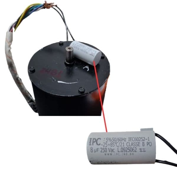 Motor p/Exaustor 30CM 40CM Vent Air Ventair Linha Pesada Blindado BIV08,0uF Baixa Rotacao-1650rpm 75dB E12mm Alta Vazao 30cm-3600M3H / 40cm-6600M3H - foto 1 de 2