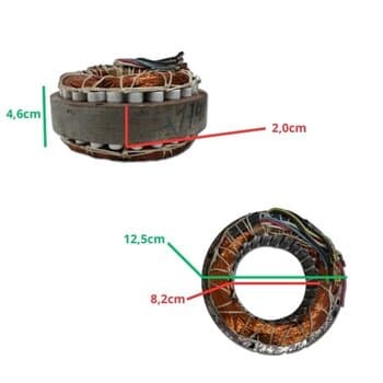 ESTATOR BOBINADO MOTOR ESPREMEDOR DE FRUTAS LOREN SID EXTRASUK PIC BIVOLTS 250WATTS / ESTATOR PARA EXAUSTOR LOREN SID 30CM BIVOLTS
